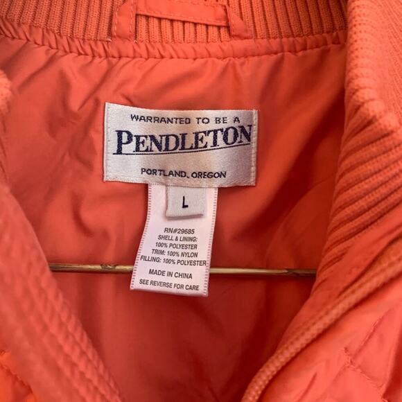 PENDLETON Women's Quilted Ribbed Salmon Full Zip Outer Vest / Size: Large - Picture 5 of 7